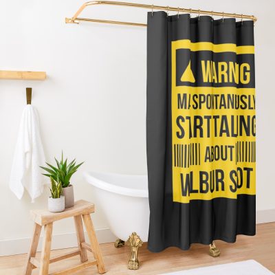 Warning May Spontaneously Talk About Wilbur Soot Shower Curtain Official Wilbur Soot Merch