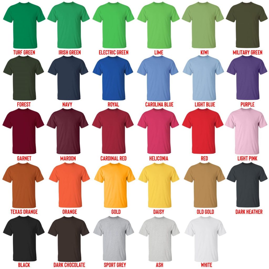 t shirt color chart - Wilbur Soot Store